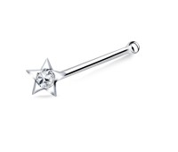 Stone in Star Silver Bone Nose Stud NSKD-700